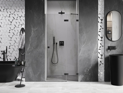 Mexen Lunar ușă de duș batantă dreapta 70 cm, transparentă, neagră - 834-070-000-70-00-P