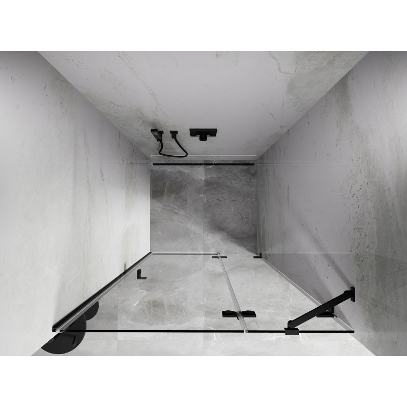 Mexen Lunar ușă de duș batantă dreapta 90 cm, transparentă, neagră - 834-090-000-70-00-P