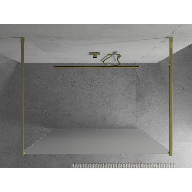 Mexen Kioto szabadon álló zuhanyfal 100 x 200 cm, matt üveg 8 mm, arany - 800-100-002-50-30