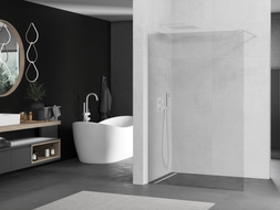 Mexen Kioto Perete de duș Walk-in 70 x 200 cm, transparent 8 mm, albă - 800-070-101-20-00