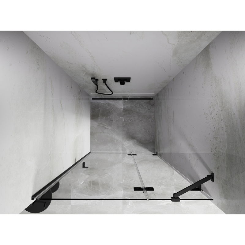 Mexen Lunar ușă de duș batantă dreapta 85 cm, transparentă, metal armat - 834-085-000-95-00-P