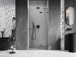 Mexen Lunar ușă de duș batantă dreapta 100 cm, transparentă, gun metal - 834-100-000-95-00-P