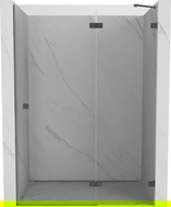 Mexen Lunar uși de duș batante dreapta 130 cm, transparent, finisaj metal pistol - 834-130-000-95-00-P