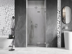 Mexen Lunar ușă de duș pivotantă dreaptă 100 cm, transparentă, nichel periat - 834-100-000-97-00-P
