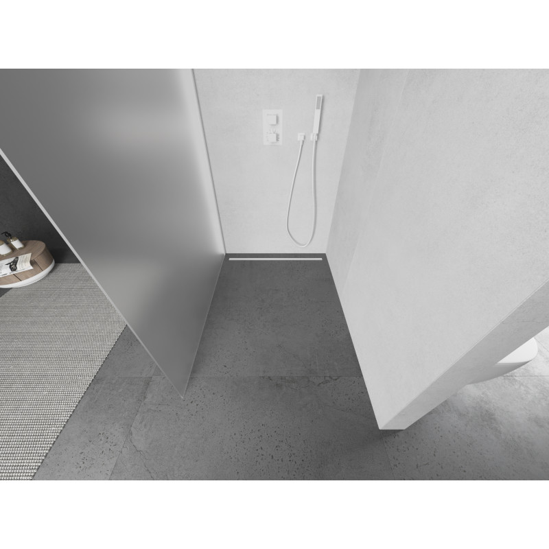 Mexen Kioto Walk-in zuhanyfal 80 x 200 cm, 8 mm matt, fehér - 800-080-101-20-30
