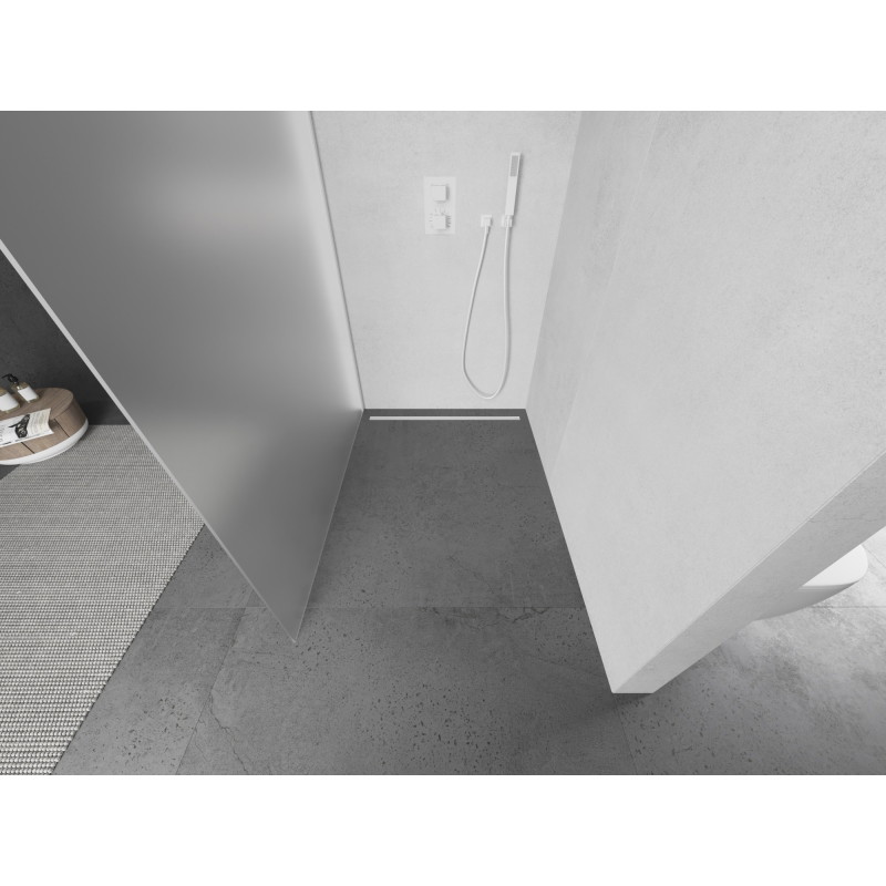 Mexen Kioto Walk-in zuhanyfal 120 x 200 cm, fagyos 8 mm, fehér - 800-120-101-20-30