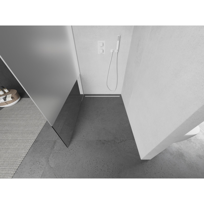 Mexen Kioto perete de duș Walk-in 80 x 200 cm, transparent/mat 8 mm, alb - 800-080-101-20-35