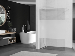 Mexen Kioto zuhanyfal Walk-in 90 x 200 cm, átlátszó/frost 8 mm, fehér - 800-090-101-20-35