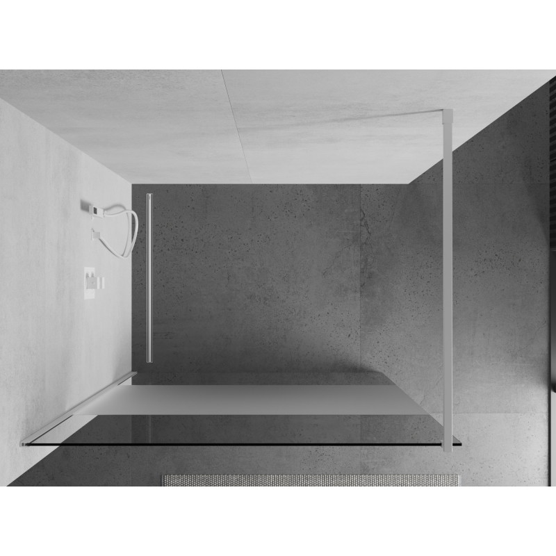 Mexen Kioto Walk-in zuhanyfal 100 x 200 cm, átlátszó/jégvirágos 8 mm, fehér - 800-100-101-20-35