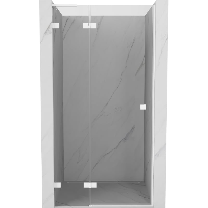 Mexen Lunar L uși de duș pivotante stânga 85 cm, transparent, alb - 834L-085-000-20-00-L