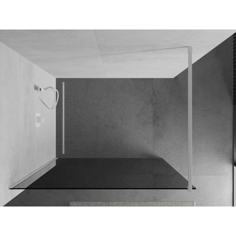 Mexen Kioto Walk-in zuhanyfal 110 x 200 cm, grafit 8 mm, fehér - 800-110-101-20-40