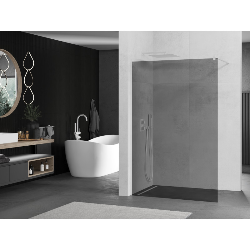 Mexen Kioto Paravan de duș Walk-in 120 x 200 cm, grafit 8 mm, albă - 800-120-101-20-40