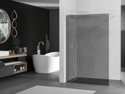 Mexen Kioto Walk-in zuhanyfal 120 x 200 cm, grafit 8 mm, fehér - 800-120-101-20-40
