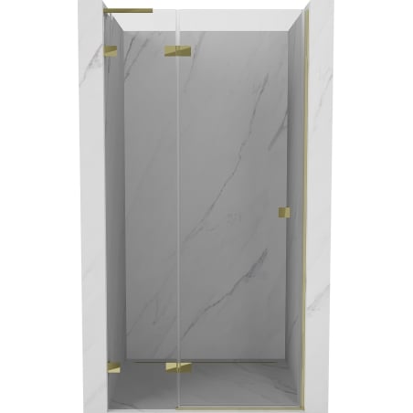 Drum de duș cu balamale stânga Mexen Lunar L 90 cm, transparent, auriu - 834L-090-000-50-00-L
