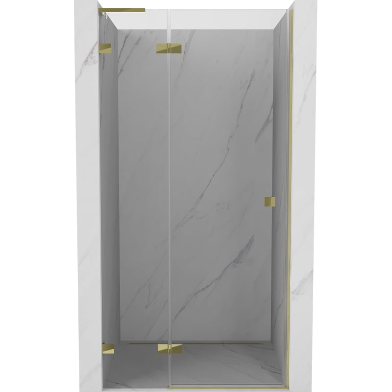 Mexen Lunar L ușă de duș rabatabilă stânga 100 cm, transparentă, aurie - 834L-100-000-50-00-L