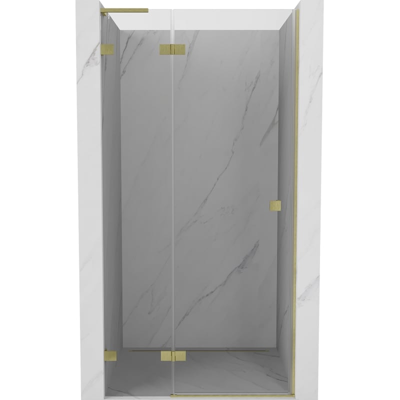 Mexen Lunar L uși de duș batante stânga 85 cm, transparent, auriu periat - 834L-085-000-55-00-L
