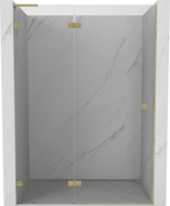 Mexen Lunar L uși de duș batante stânga 130 cm, transparente, auriu periat - 834L-130-000-55-00-L