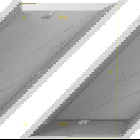 Mexen Lunar L ușile de duș pivotante stânga 140 cm, transparente, aurii periate - 834L-140-000-55-00-L