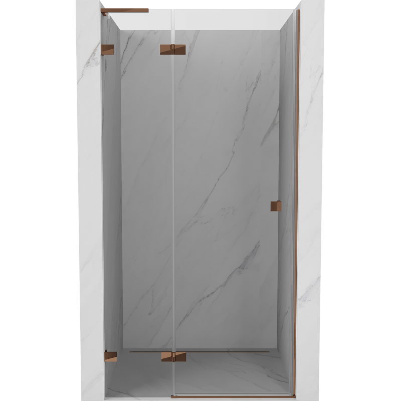 Mexen Lunar L uși de duș batante stânga 95 cm, transparent, aur roz - 834L-095-000-60-00-L