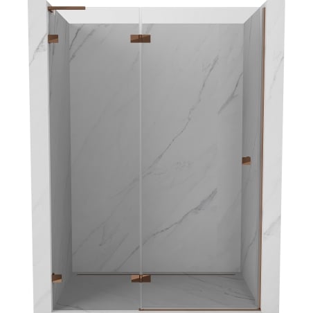 Mexen Lunar L uși de duș batante stânga 130 cm, transparent, aur roz - 834L-130-000-60-00-L