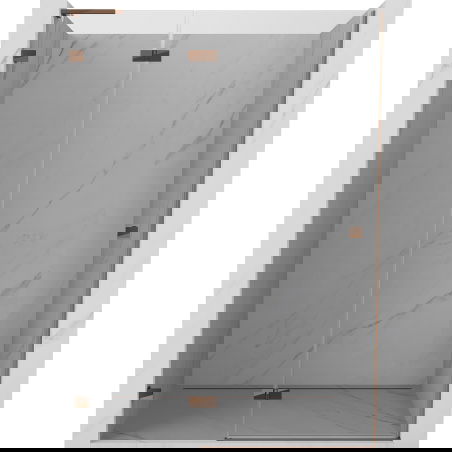 Mexen Lunar L uși de duș pivotante stânga 135 cm, transparent, aur roz - 834L-135-000-60-00-L