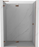 Mexen Lunar L uși de duș batante stânga 135 cm, transparent, aur roz - 834L-135-000-60-00-L