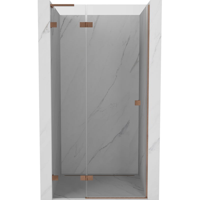 Mexen Lunar L uși de duș batante stânga 100 cm, transparent, cupru periat - 834L-100-000-65-00-L