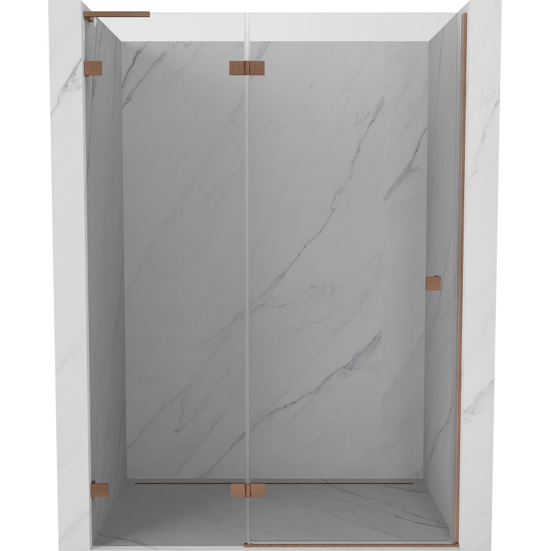Mexen Lunar L balos ajtók, bal oldali, 130 cm, átlátszó, selyemfényű réz - 834L-130-000-65-00-L