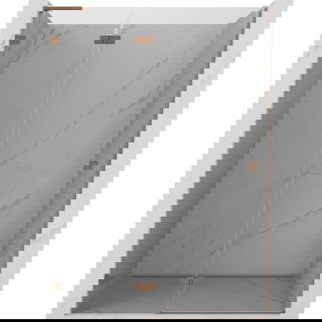 Mexen Lunar L ușile de duș batante stânga 130 cm, transparente, cupru periat - 834L-130-000-65-00-L