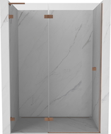 Mexen Lunar L ușile de duș batante stânga 130 cm, transparente, cupru periat - 834L-130-000-65-00-L