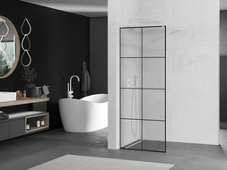 Mexen Kioto perete de duș 80 x 200 cm, transparent/Model negru 8 mm, Albă - 800-080-101-20-77