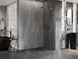 Mexen Lunar L panou de duș Walk-in dreapta 50 x 200 cm, transparent 8 mm, cupru periat - 830L-050-000-65-00-P