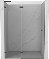 Mexen Lunar L ușă de duș rabatabilă stânga 130 cm, transparentă, gri armă periat - 834L-130-000-66-00-L