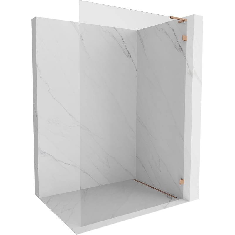Mexen Lunar L Perete de duș Walk-in dreapta 90 x 200 cm, transparent 8 mm, cupru periat - 830L-090-000-65-00-P