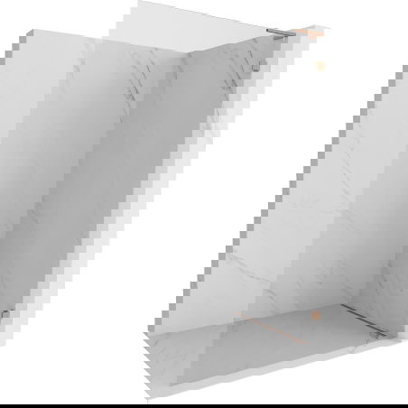 Mexen Lunar L zuhanyfal Walk-in jobb 100 x 200 cm, átlátszó 8 mm, selyemfényű réz - 830L-100-000-65-00-P