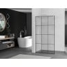 Mexen Kioto perete de duș Walk-in 100 x 200 cm, grilaj negru 8 mm, alb - 800-100-101-20-77