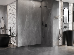 Mexen Lunar L perete de duș Walk-in dreapta 90 x 200 cm, transparent 8 mm, gri periat - 830L-090-000-66-00-P