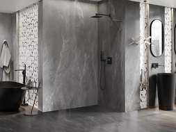 Mexen Lunar L Walk-in zuhanyfal jobb 110 x 200 cm, átlátszó 8 mm, gun gray kefélt - 830L-110-000-66-00-P