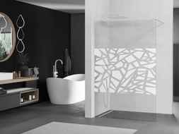 Mexen Kioto Walk-in zuhanyfal 70 x 200 cm, fehér minta 8 mm, fehér - 800-070-101-20-85