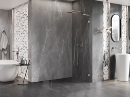 Mexen Lunar L panou de duș Walk-in partea dreaptă 120 x 200 cm, transparent 8 mm, nichel periat - 830L-120-000-97-00-P