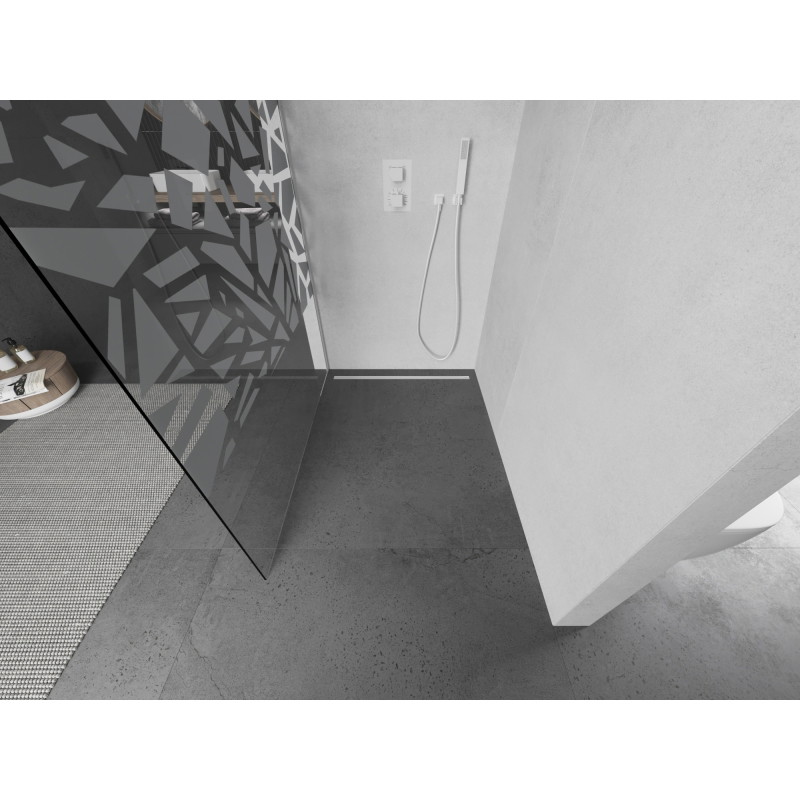 Mexen Kioto Walk-in zuhanyfal 110 x 200 cm, fehér minta 8 mm, fehér - 800-110-101-20-85