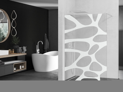 Mexen Kioto perete de duș Walk-in 70 x 200 cm, undă albă 8 mm, alb - 800-070-101-20-97