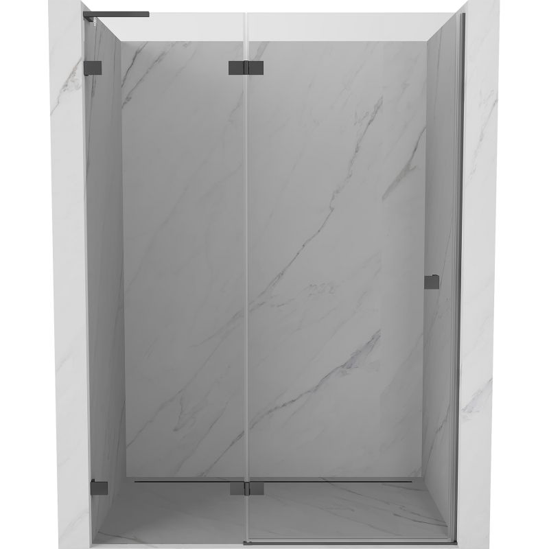 Mexen Lunar L ușă de duș stânga de 130 cm, transparentă, gun metal - 834L-130-000-95-00-L