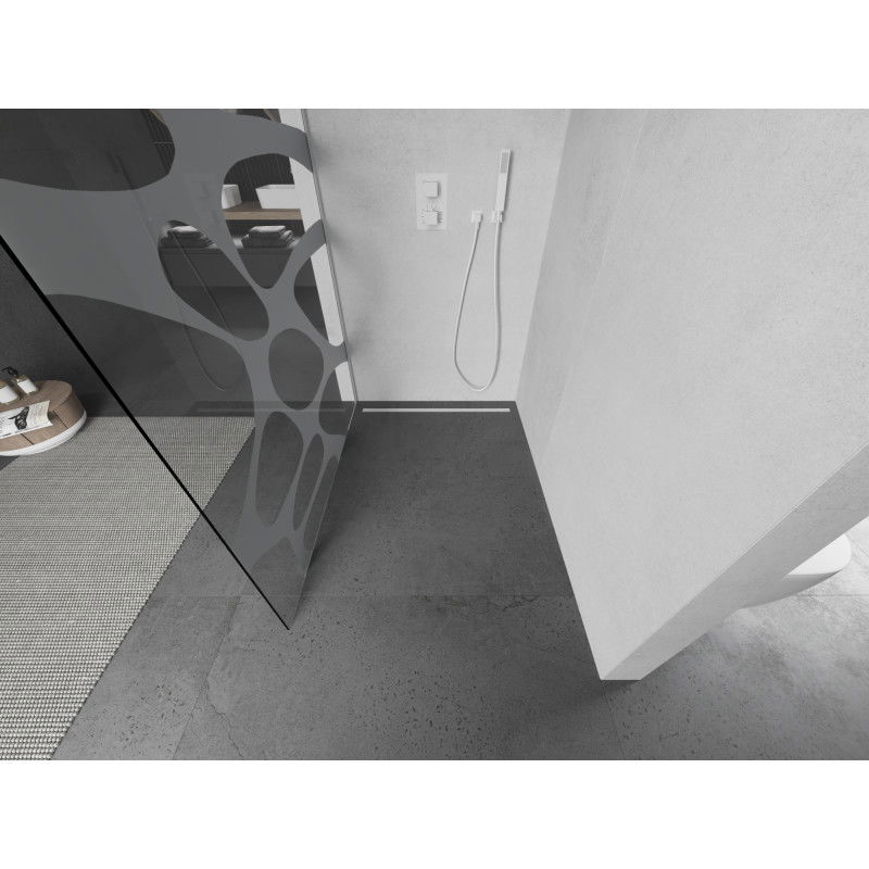 Mexen Kioto perete de duș Walk-in 120 x 200 cm, val alb 8 mm, alb - 800-120-101-20-97