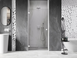 Mexen Lunar-B ușă de duș batantă stânga 70 cm, transparent, alb - 832-070-000-20-00-L