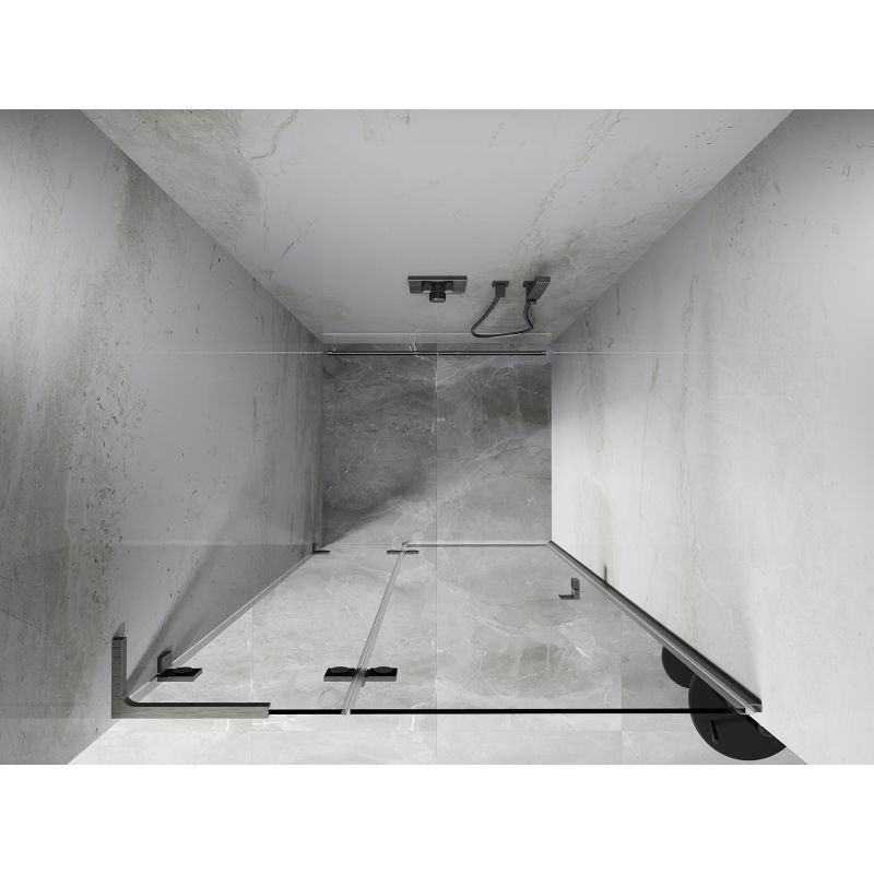 Mexen Lunar L ușă de duș batantă stânga 70 cm, transparentă, nichel periat - 834L-070-000-97-00-L