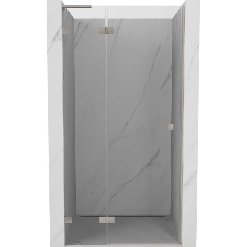 Mexen Lunar L uși de duș batante stânga 80 cm, transparent, nichel periat - 834L-080-000-97-00-L