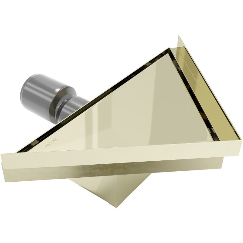 Mexen Flat-T M13 háromszög alakú padlóösszefolyó, 20 x 20 cm, arany színű - 1510320