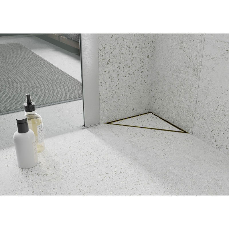 Mexen Flat-T M13 scurgere de podea triunghiulară 20 x 20 cm, aurie - 1510320