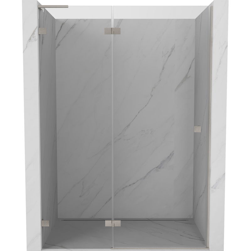 Mexen Lunar L ușă de duș rabatabilă stânga 130 cm, transparent, nichel periat - 834L-130-000-97-00-L